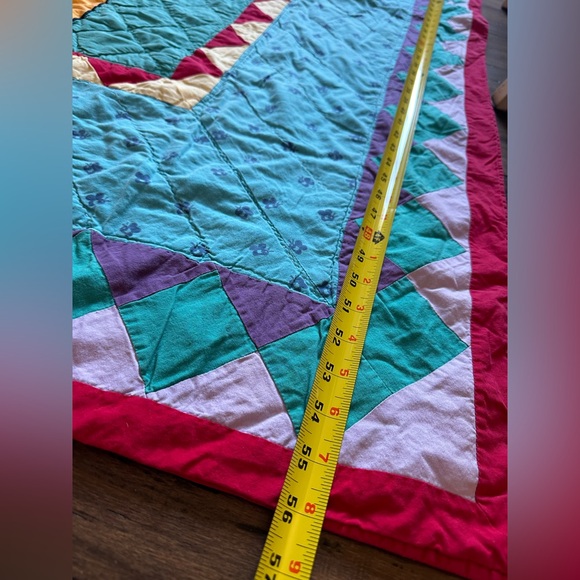 Vintage Disney Winnie The Pooh Toddler Blanket Patchwork Quilt Embroidered 90’s - Picture 10 of 15